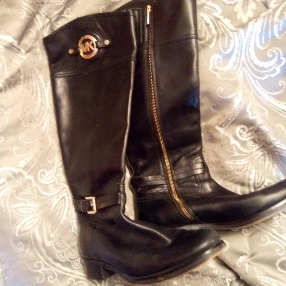 Michael Kors Black Leather Riding Boots Sz. 7.5